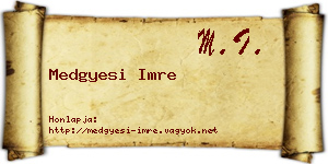 Medgyesi Imre névjegykártya